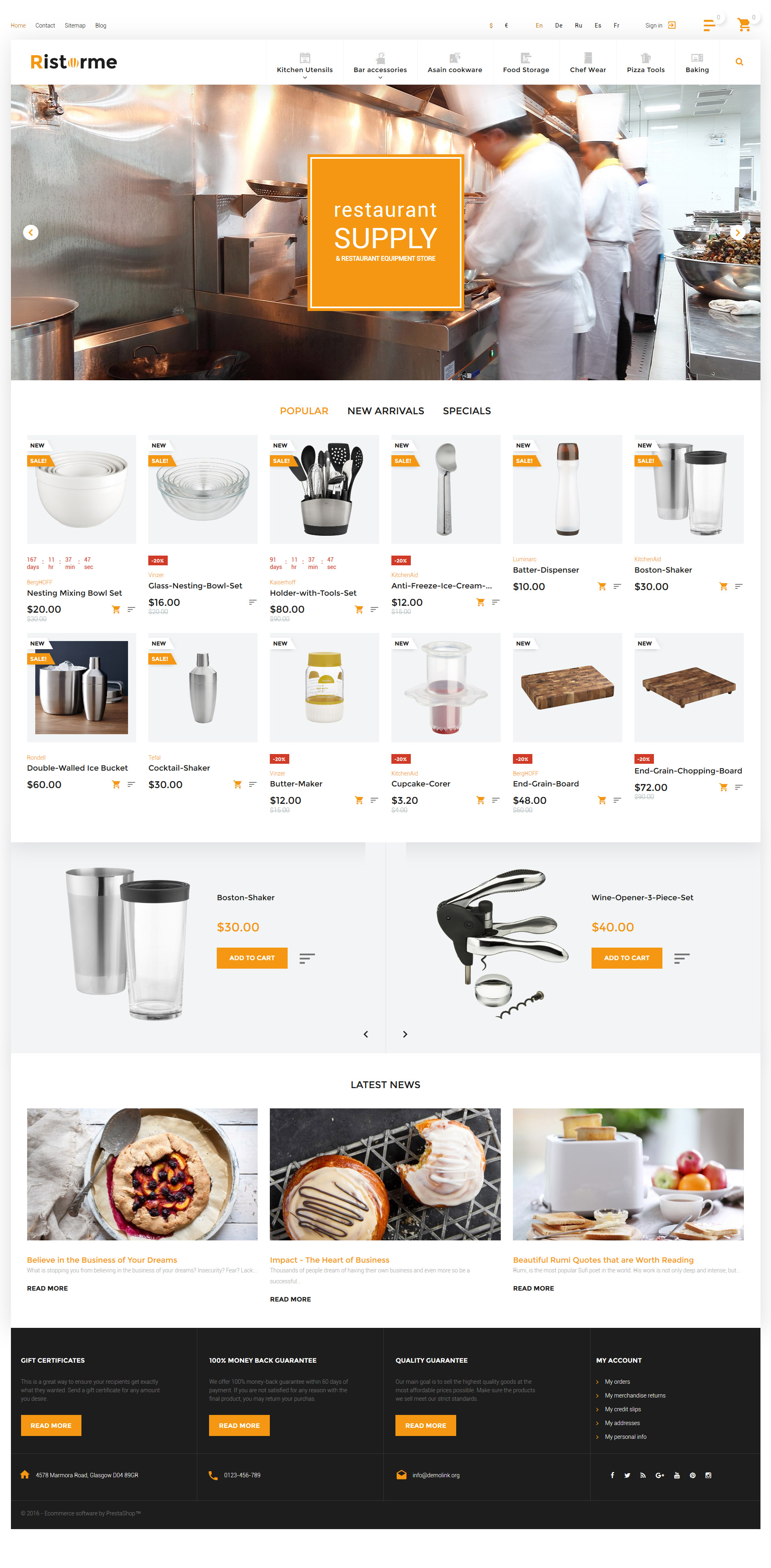 Ristorme – Restaurant Equipment & Houseware PrestaShop Theme