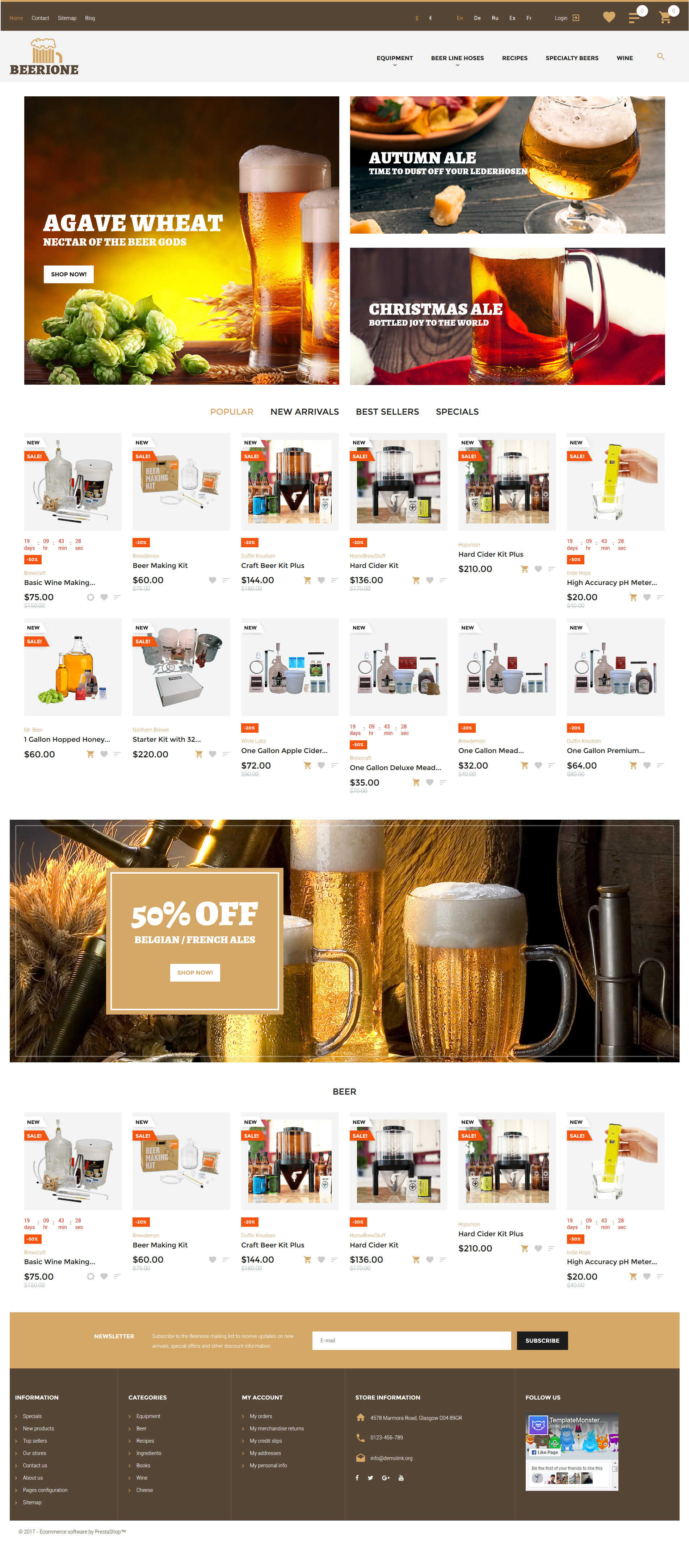 Beerione – Brewing Equipment Store PrestaShop Theme