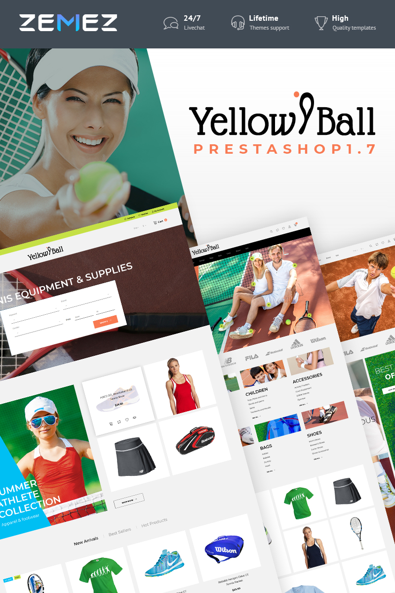 YellowBall – Tennis Store PrestaShop Theme