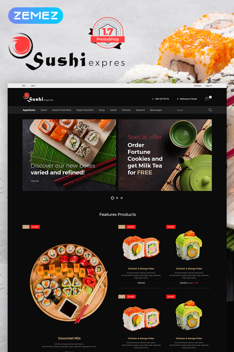 SushiExpress – Restaurant Store PrestaShop Theme