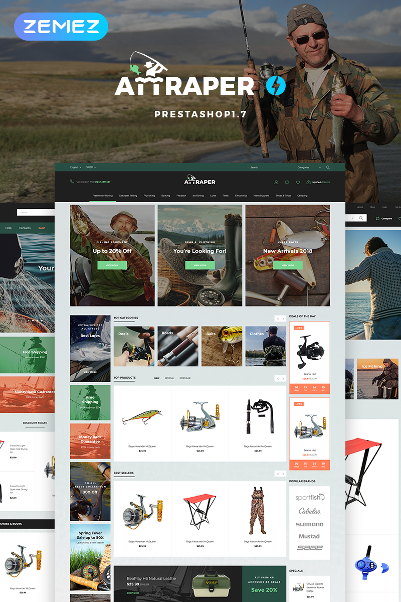 Attraper – Fishing Store PrestaShop Theme