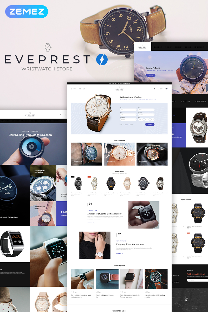 Everprest Wristwatch – Watches Modern Ecommerce Bootstrap PrestaShop Theme