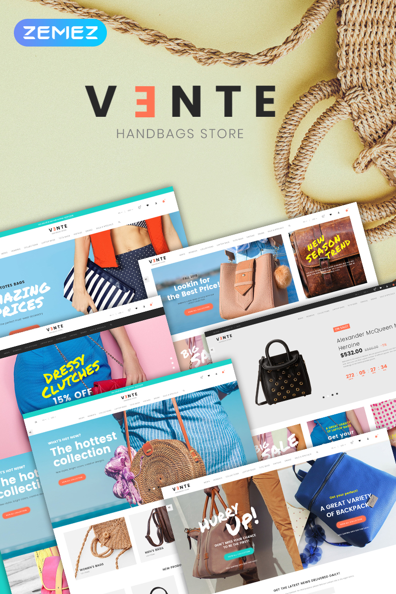 Vente – Handbag Store Clean Bootstrap Ecommerce PrestaShop Theme