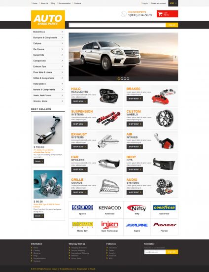 Auto Parts Template Responsive Shopify Theme