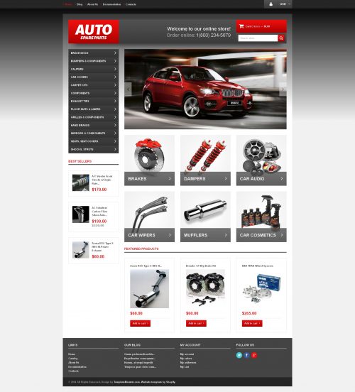 Auto Parts Template Responsive Shopify Theme