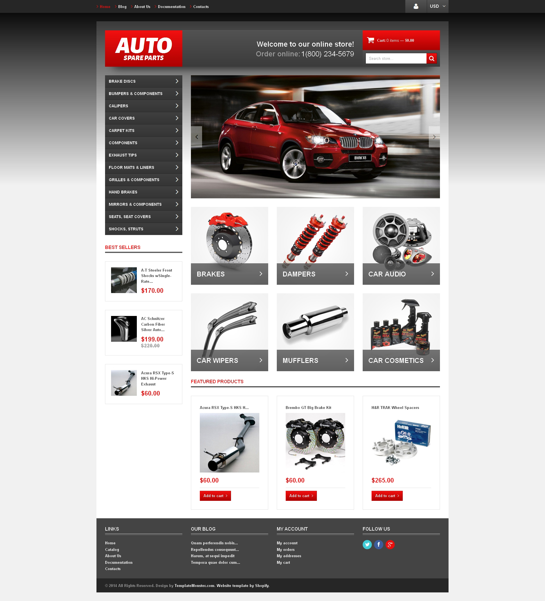 Auto Parts Template Responsive Shopify Theme