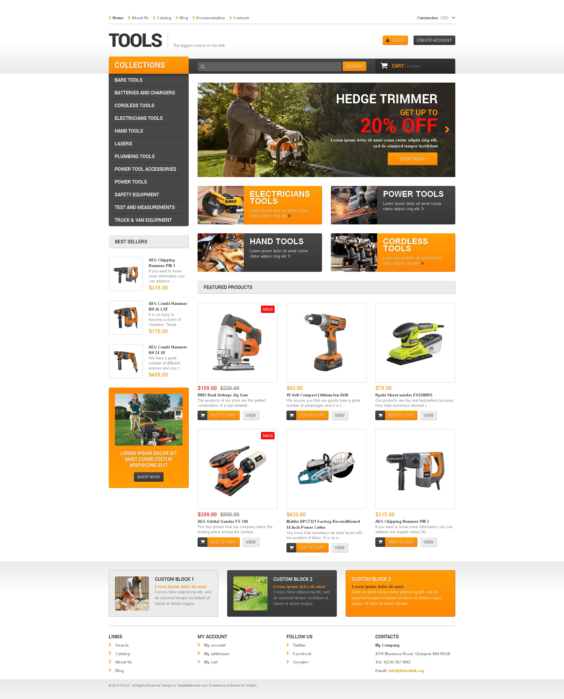 Tools & Equipment Template Responsive Shopify Theme