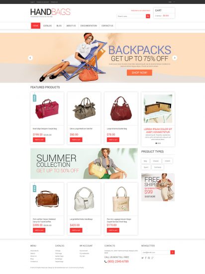 Handbag Template Responsive Shopify Theme