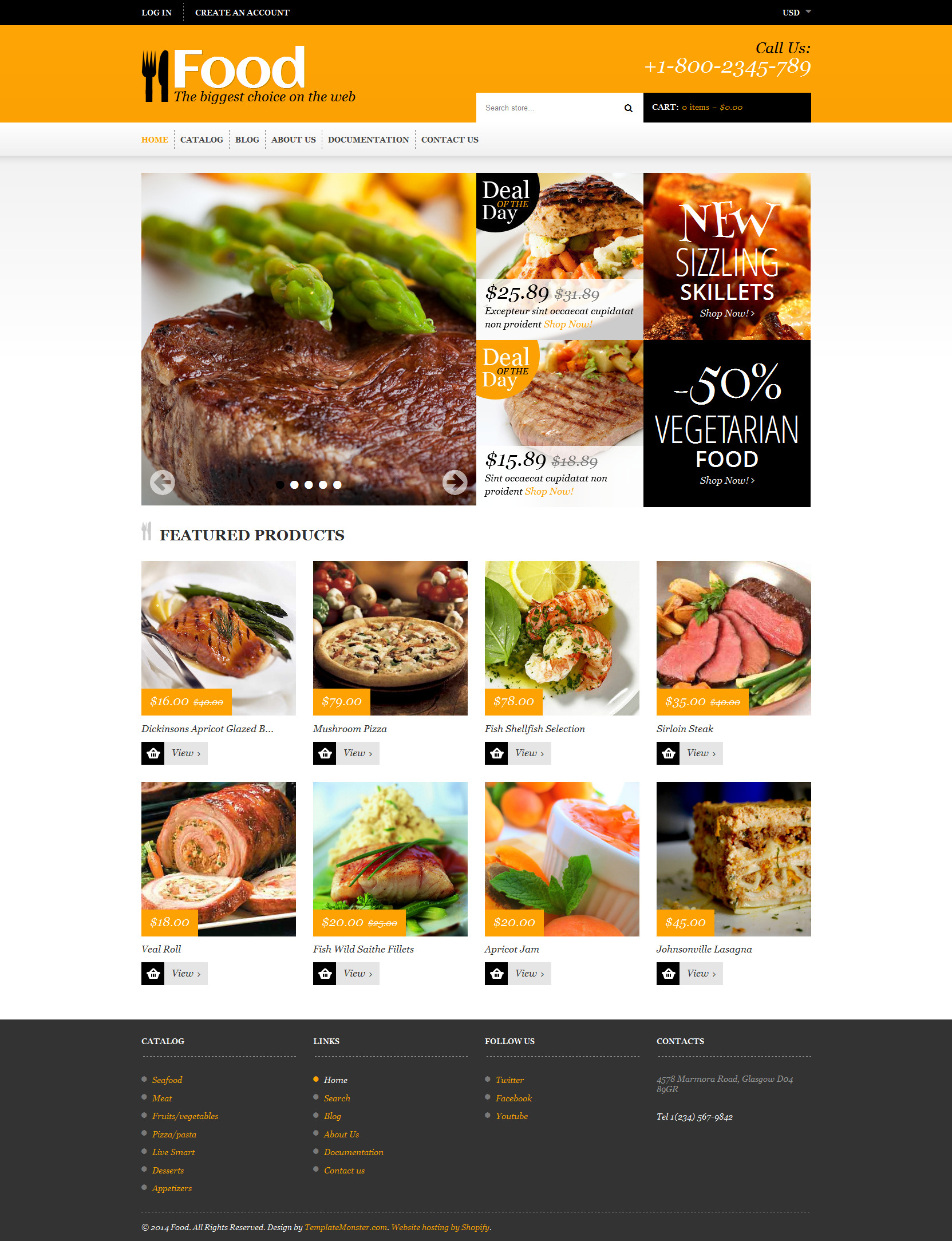 Food Store Template Responsive Shopify Theme