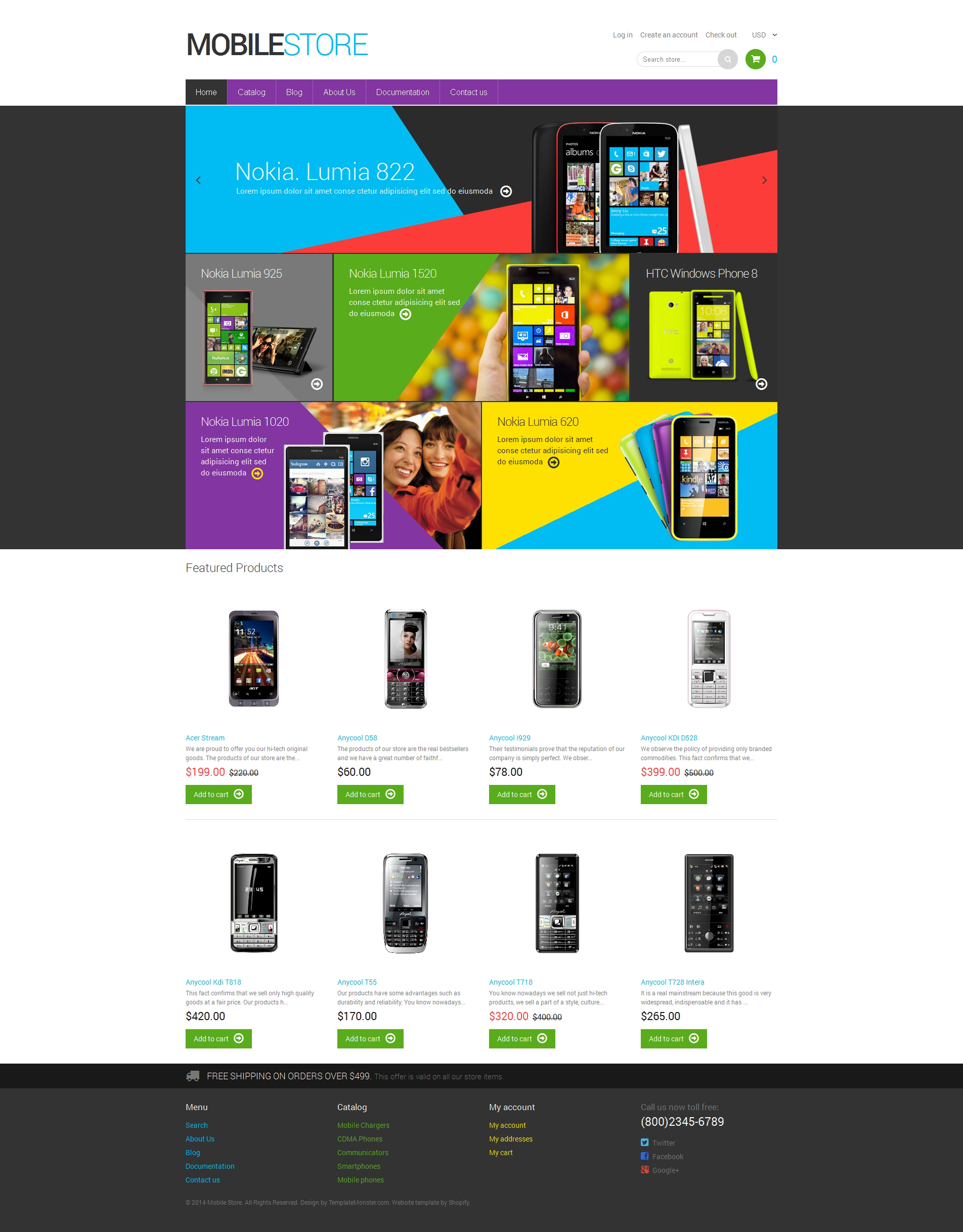 Mobile Store Template Responsive Shopify Theme