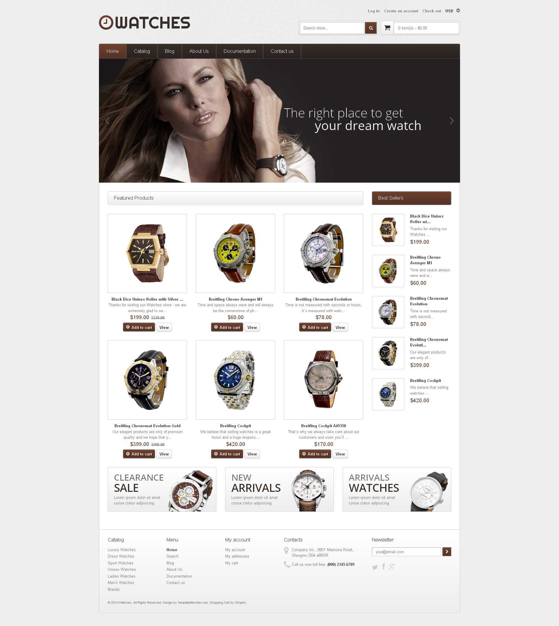 Watches Template Responsive Shopify Theme