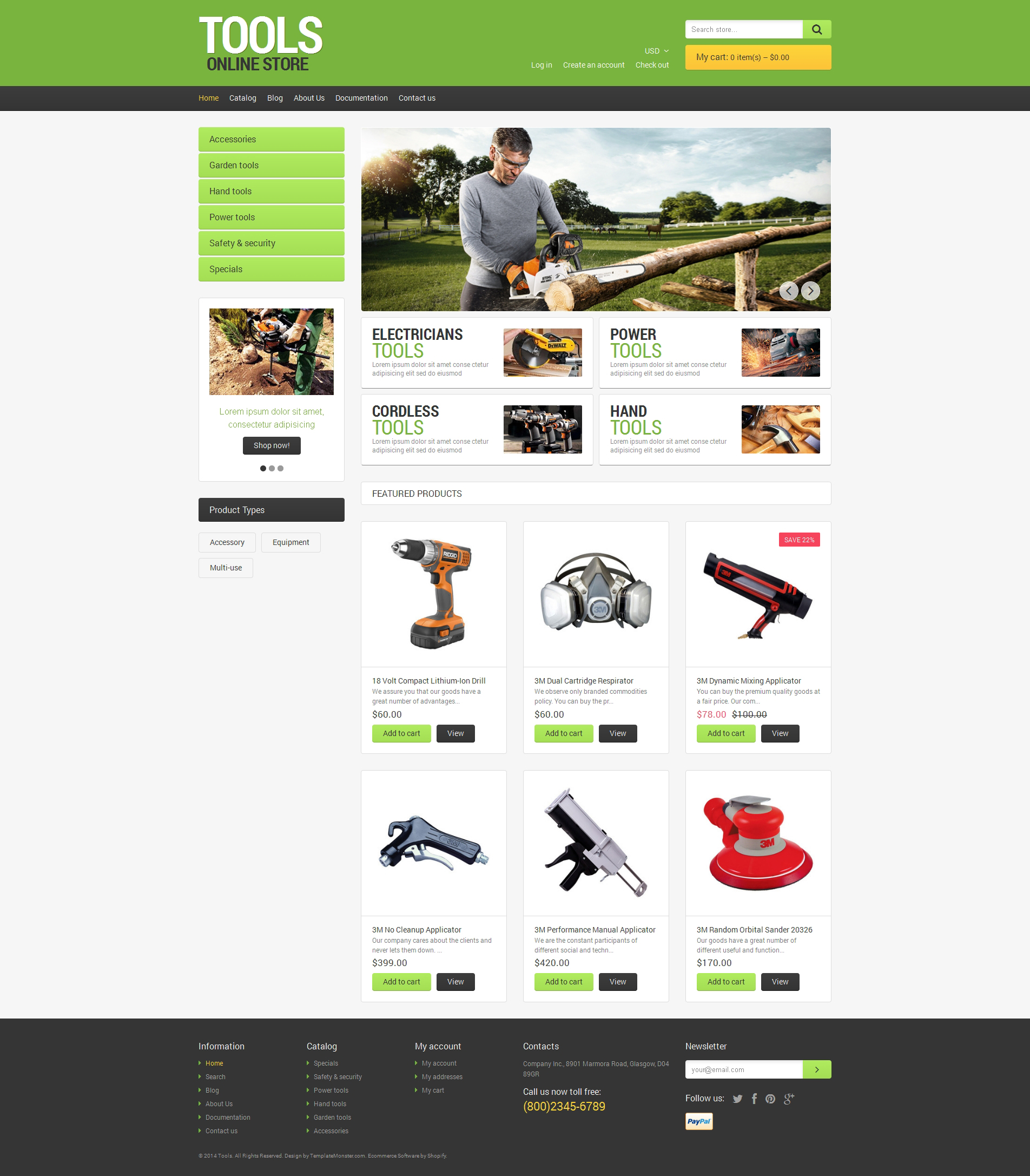 Tools & Equipment Template Responsive Shopify Theme