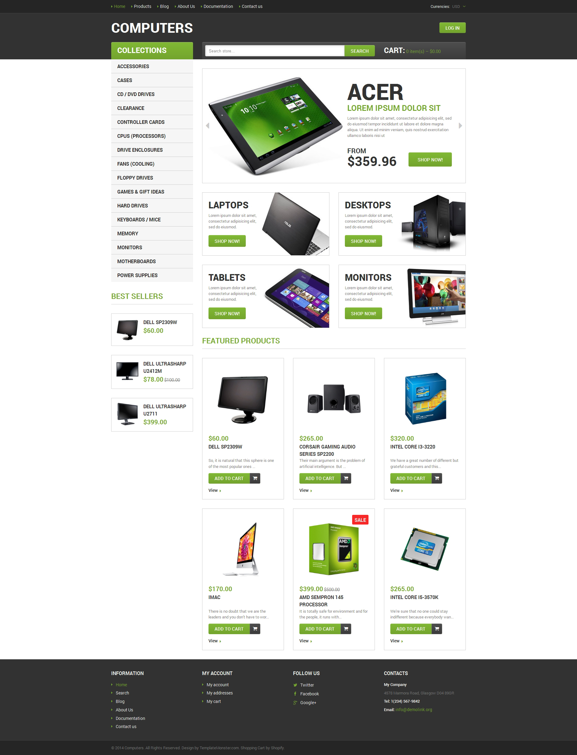 Computer Store Template Responsive Shopify Theme