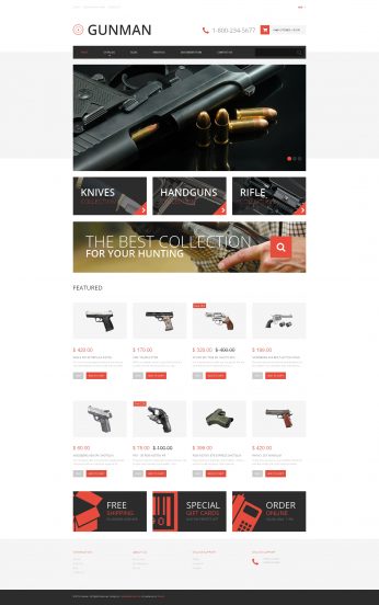 Gun Shop Template Responsive Shopify Theme