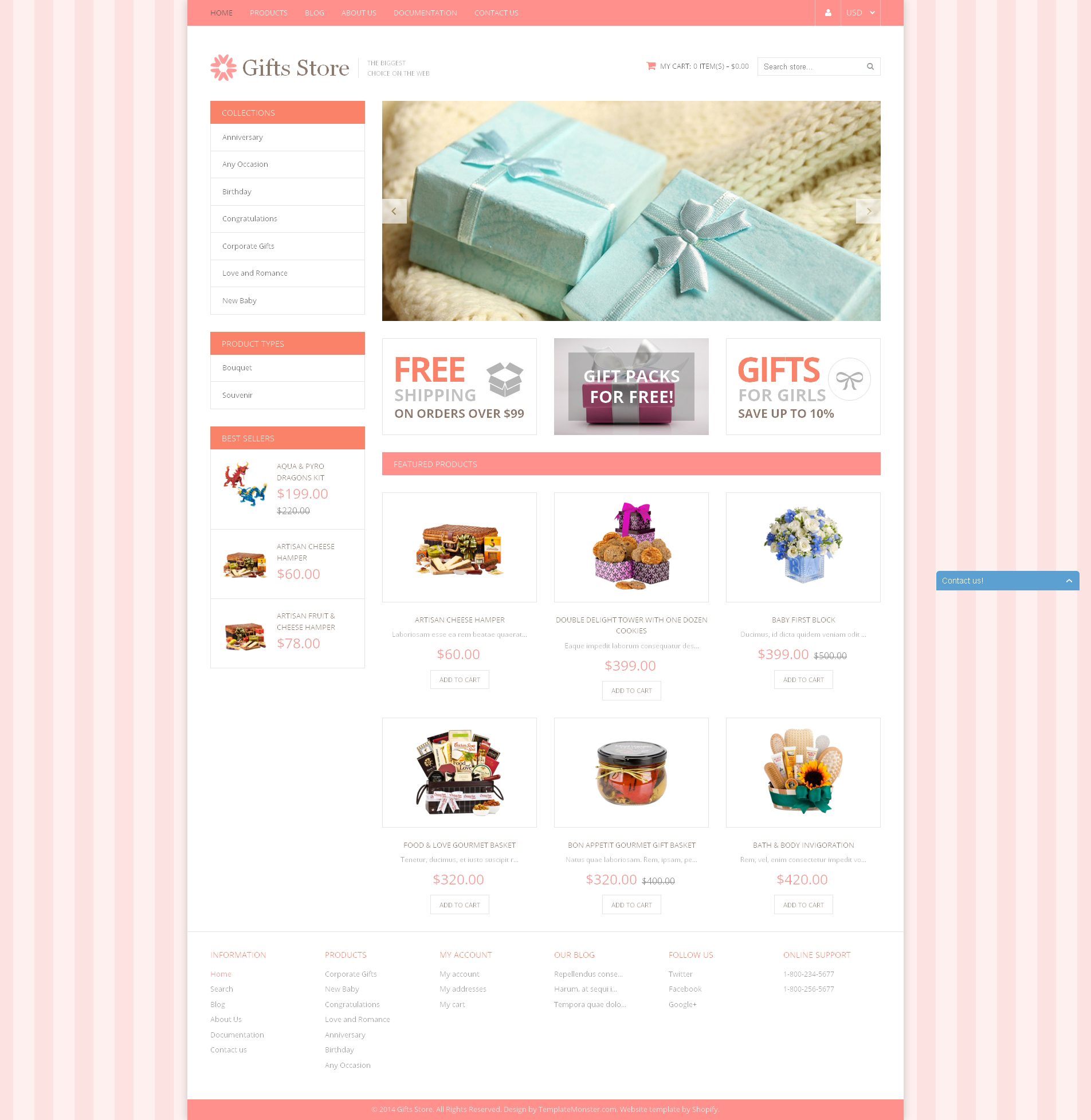 Gifts Store Template Responsive Shopify Theme