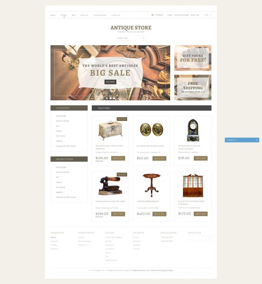 Antique Store Template Responsive Shopify Theme