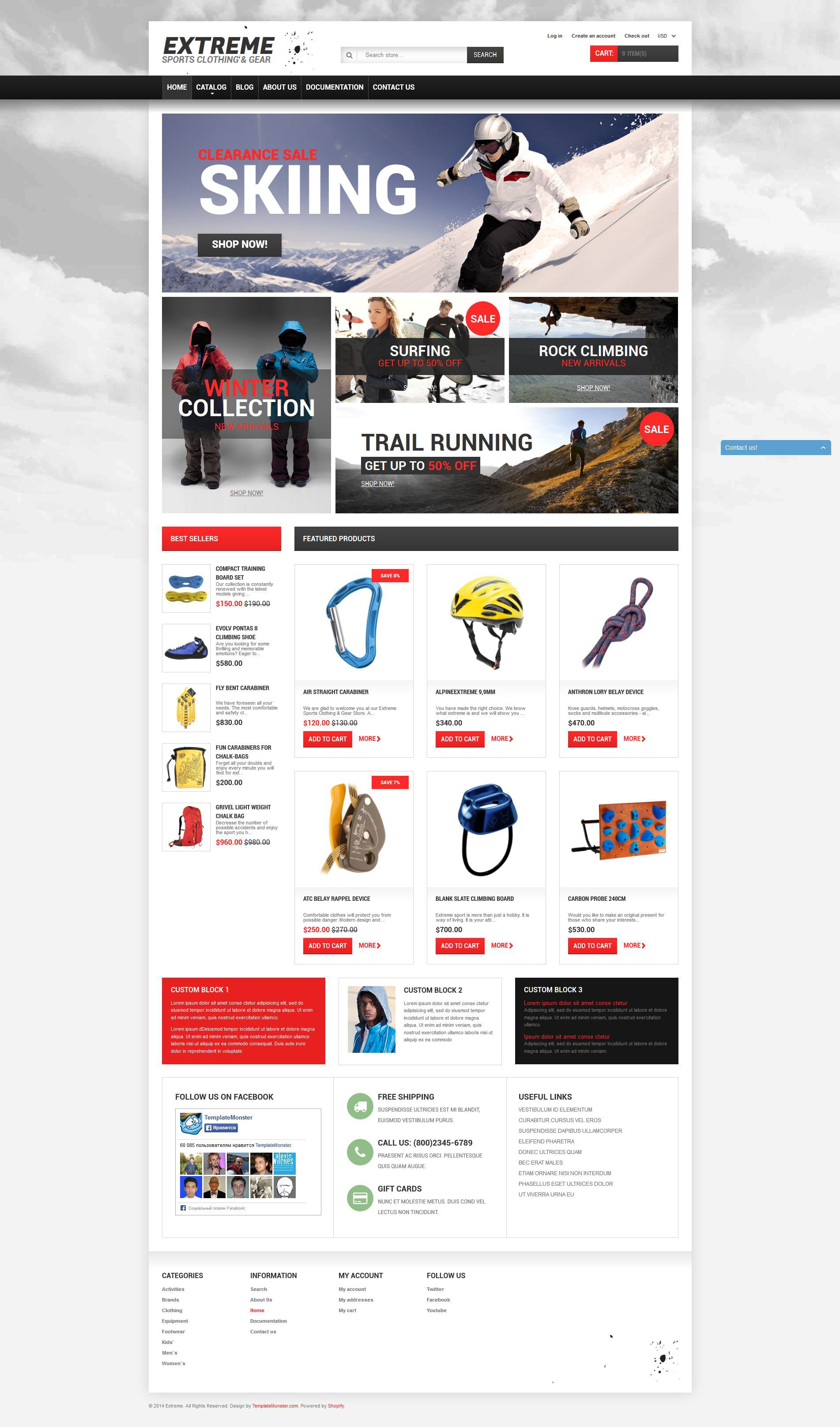 Extreme Sports Gear Shopify Theme