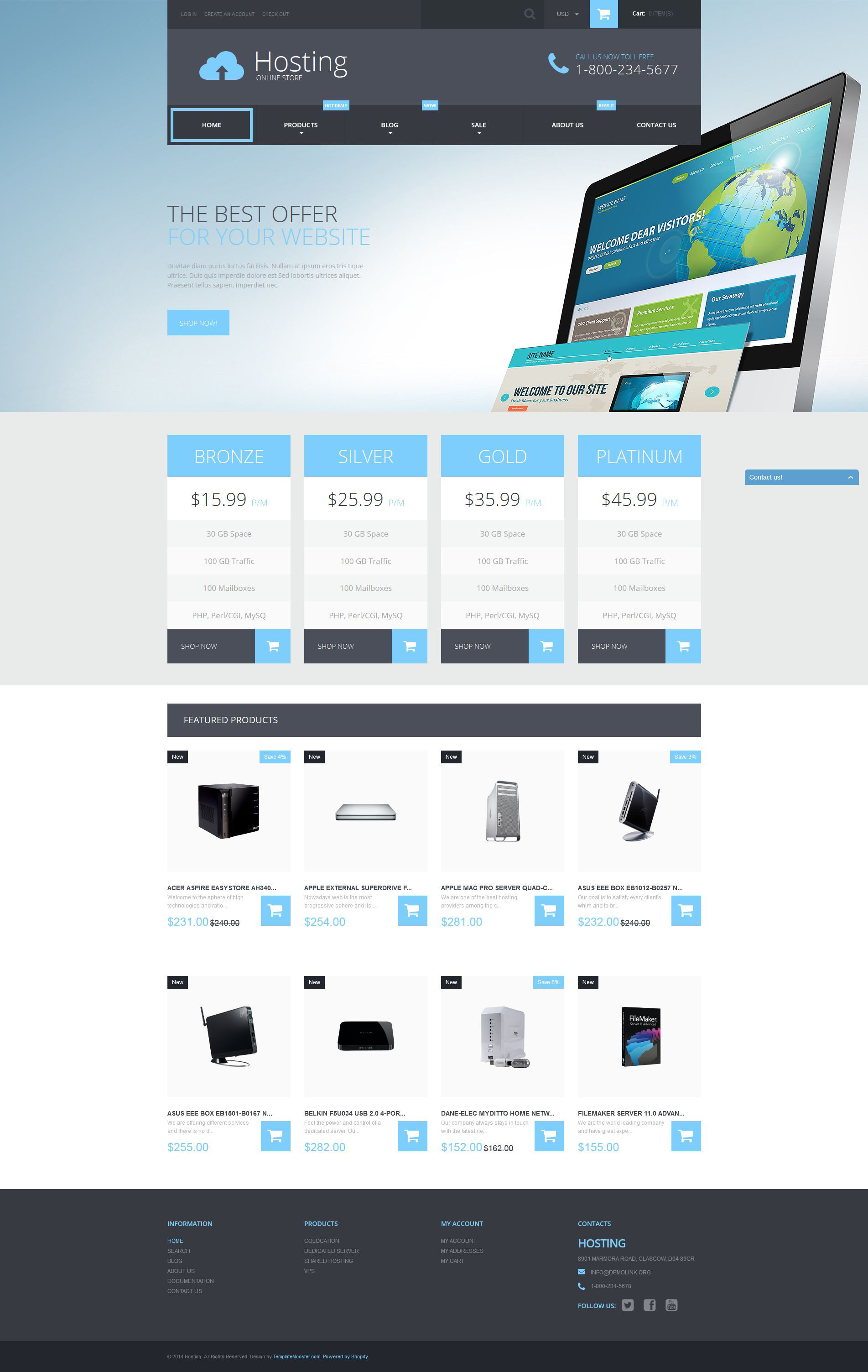 Web Hosting Services Shopify Theme