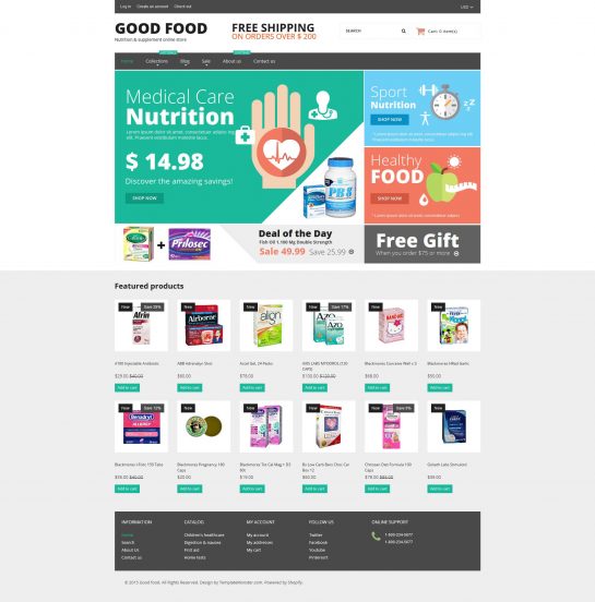 Nutrition Store Template Responsive Shopify Theme