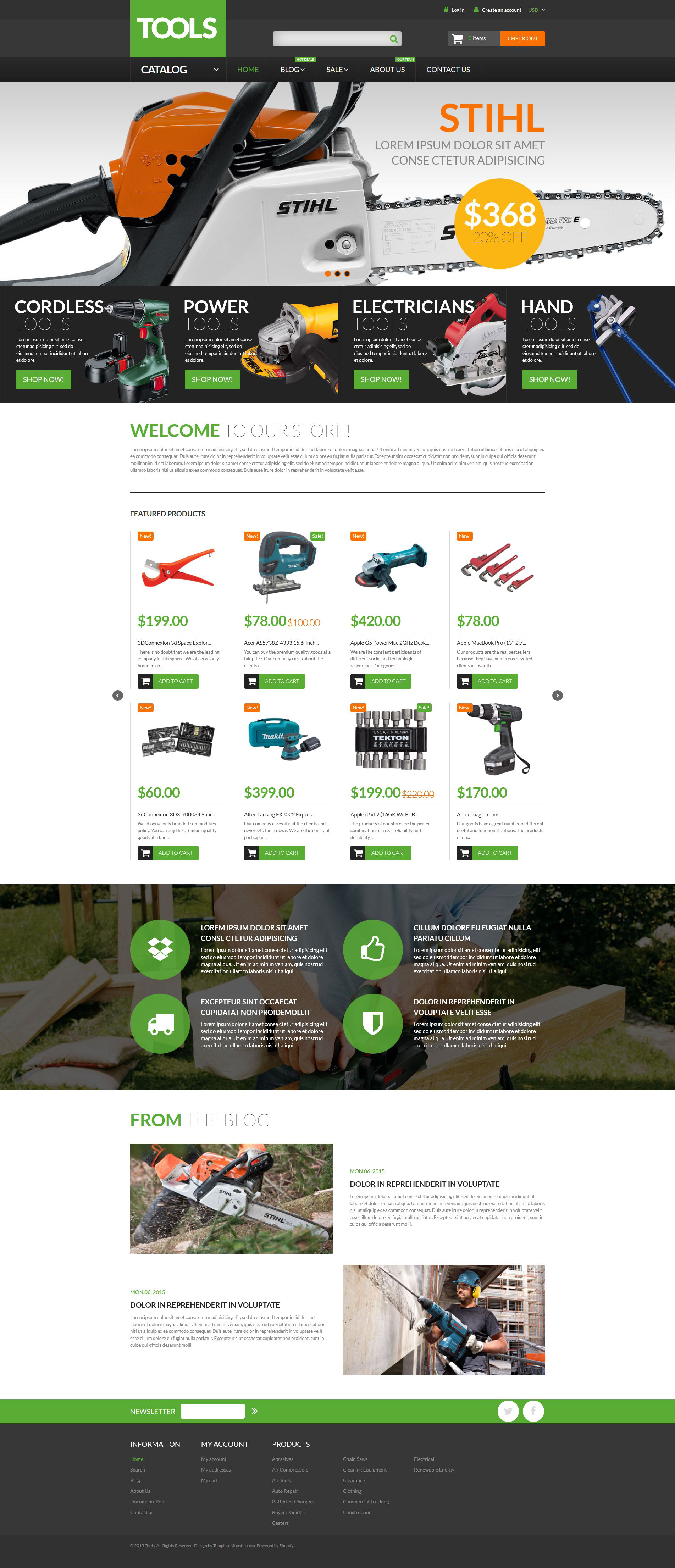 Tools  Equipment Shopify Theme