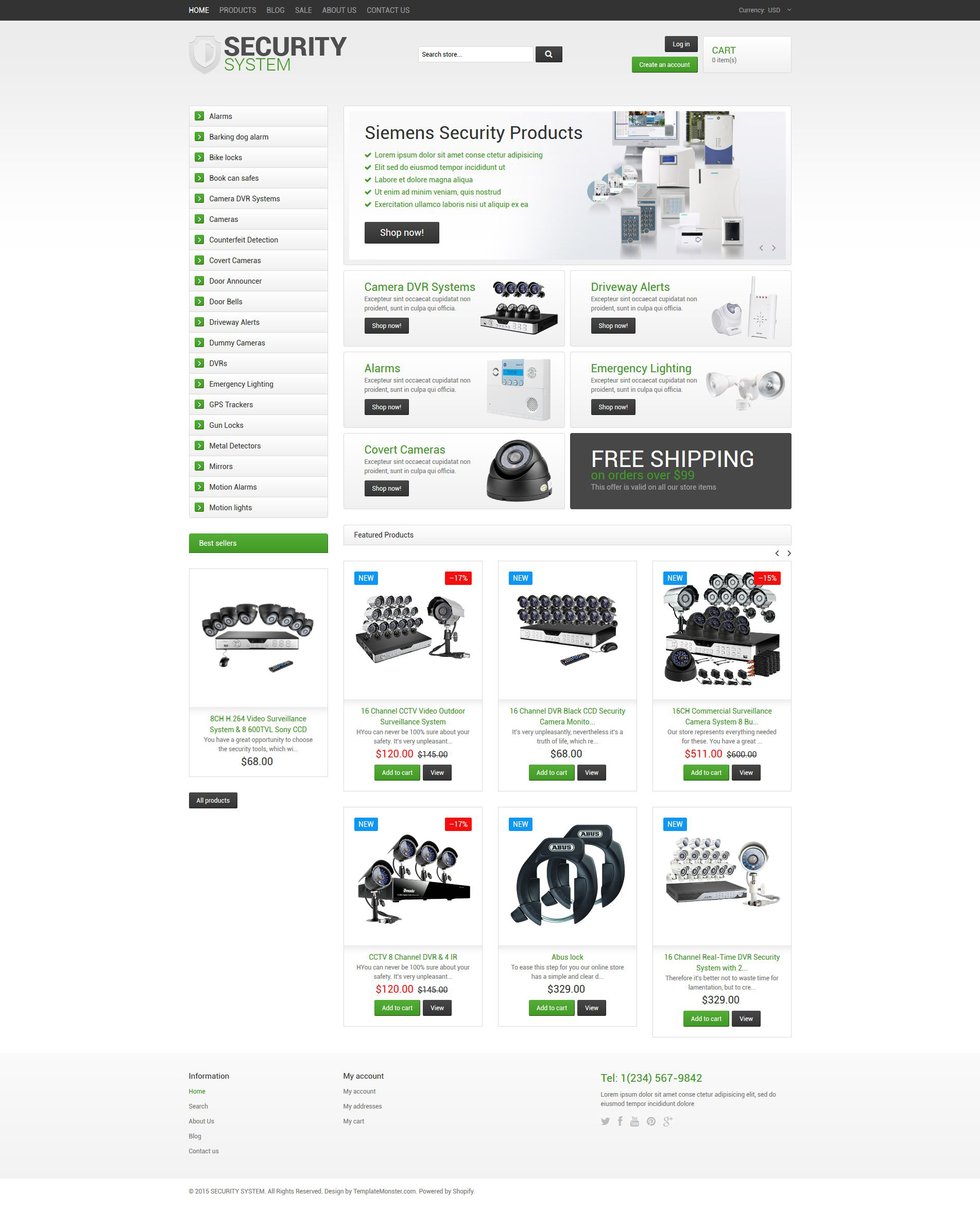 Security Template Responsive Shopify Theme