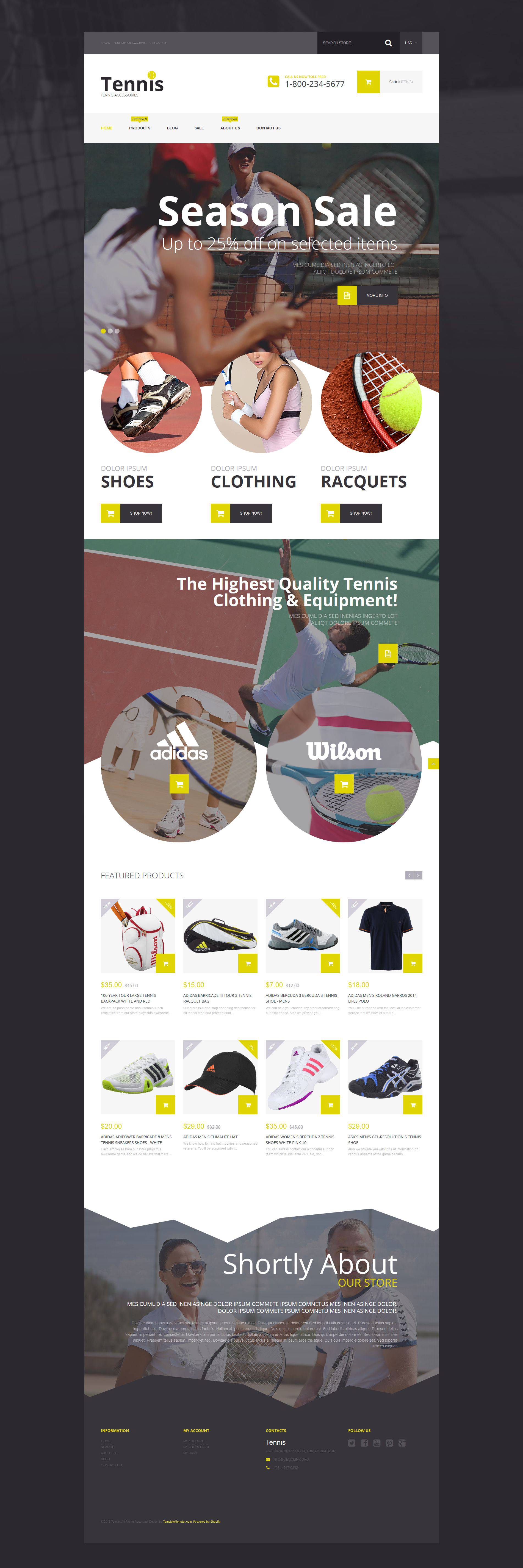 Tennis Accessories Shopify Theme