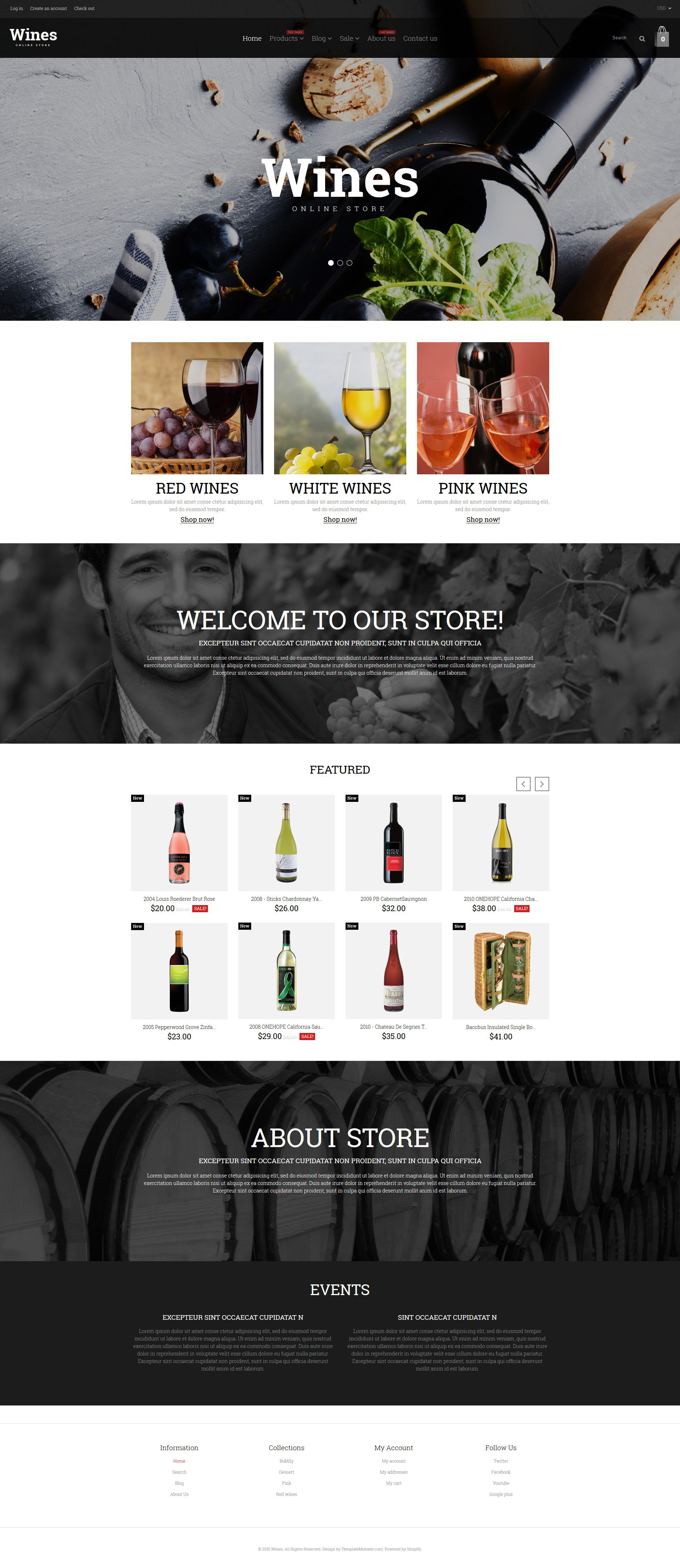 Wine Template Responsive Shopify Theme