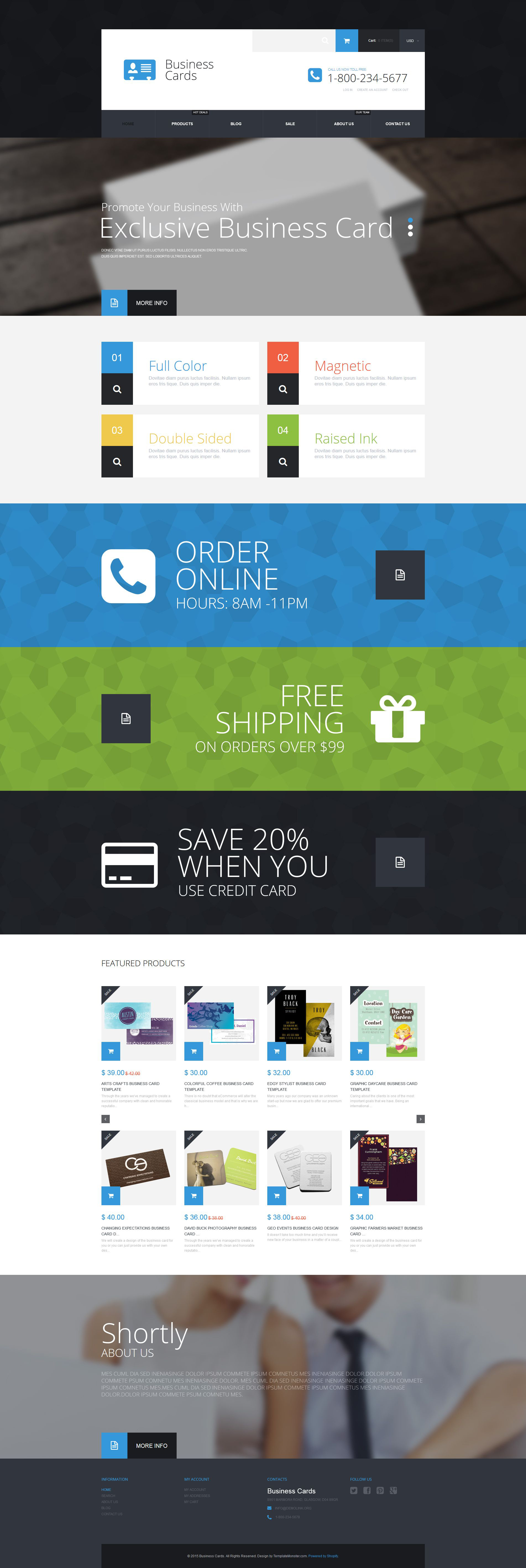 Business Cards Store Shopify Theme