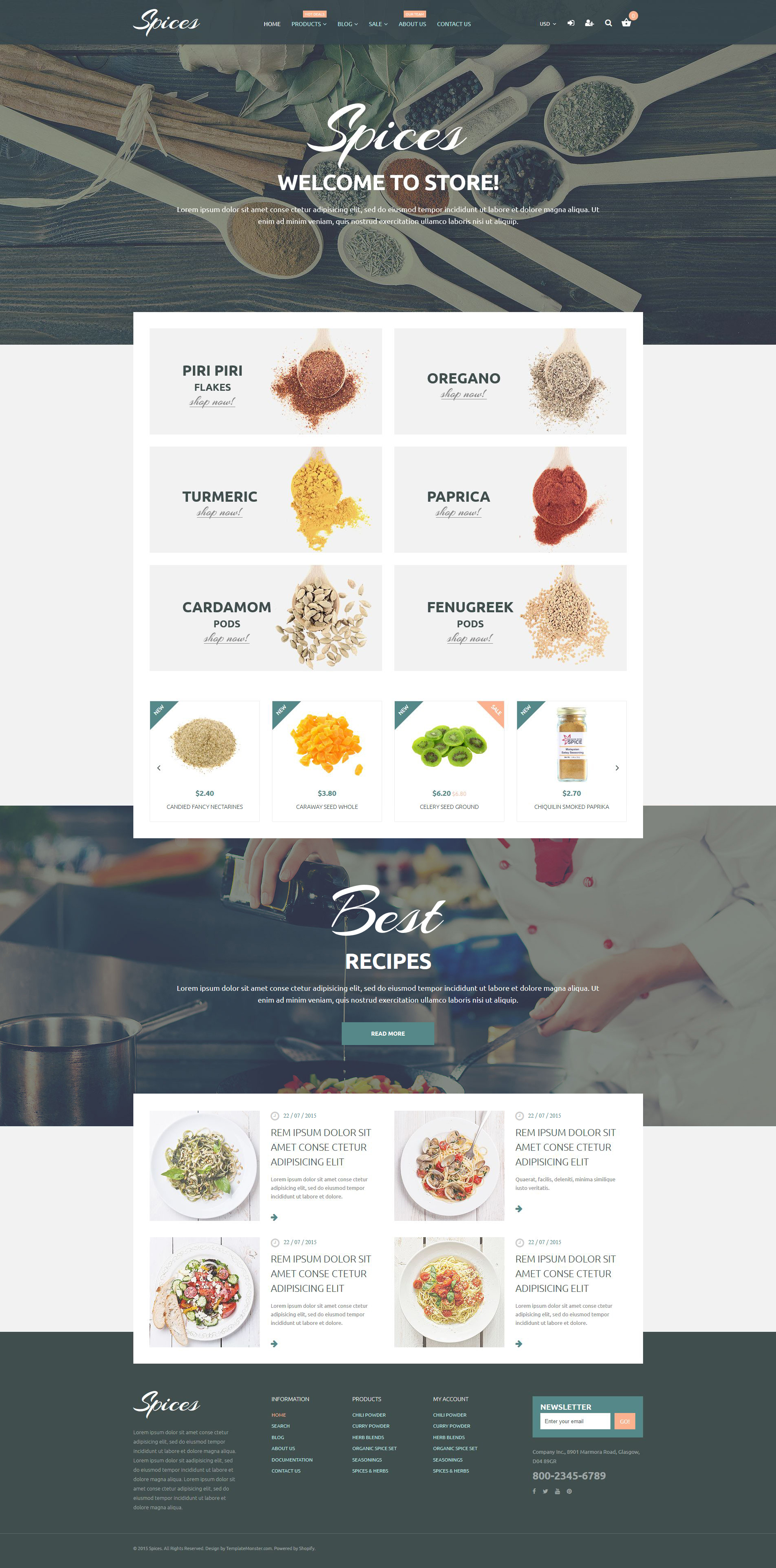 Spice Shop Template Responsive Shopify Theme