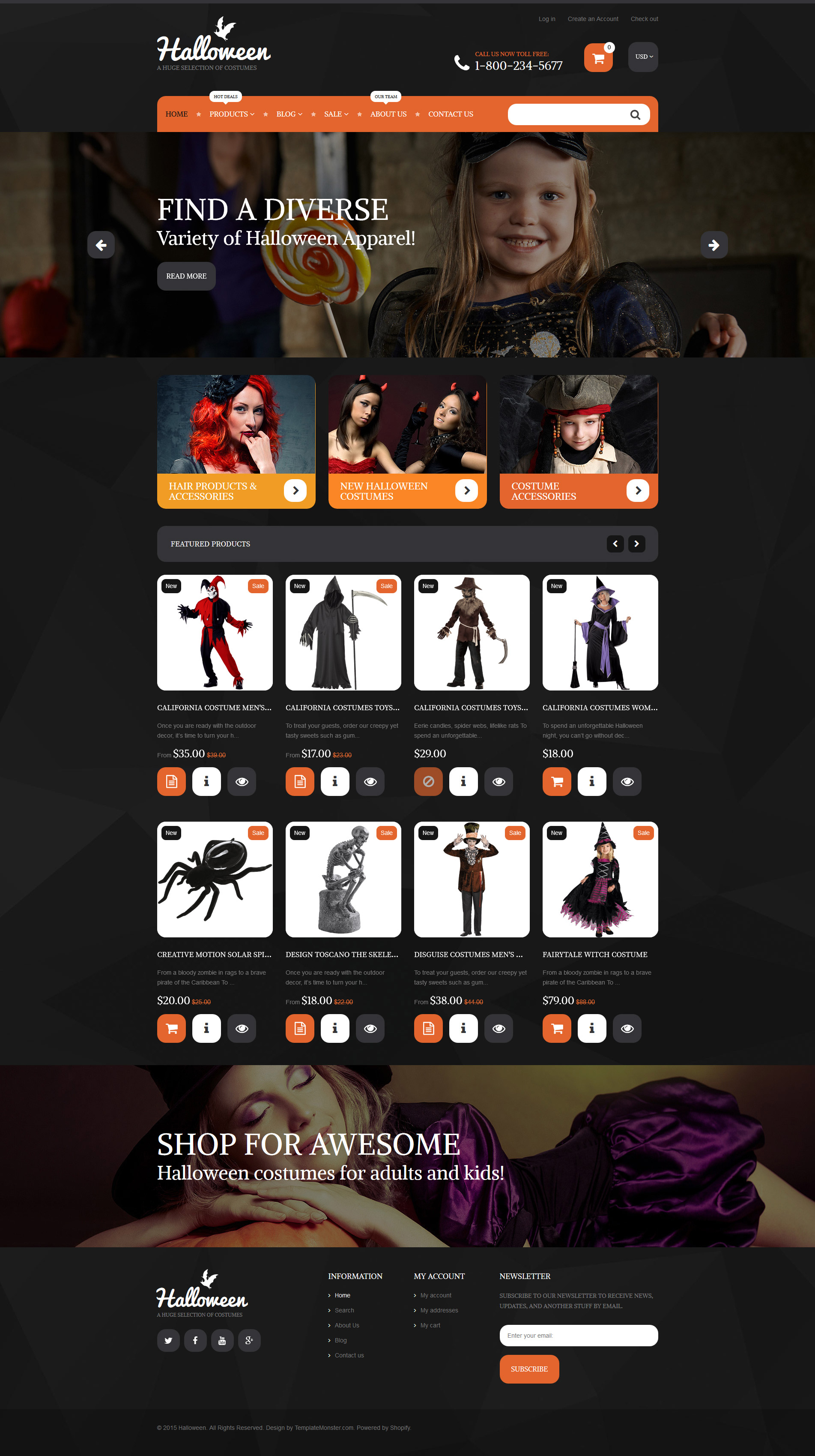 Halloween Costumes Shopify Theme