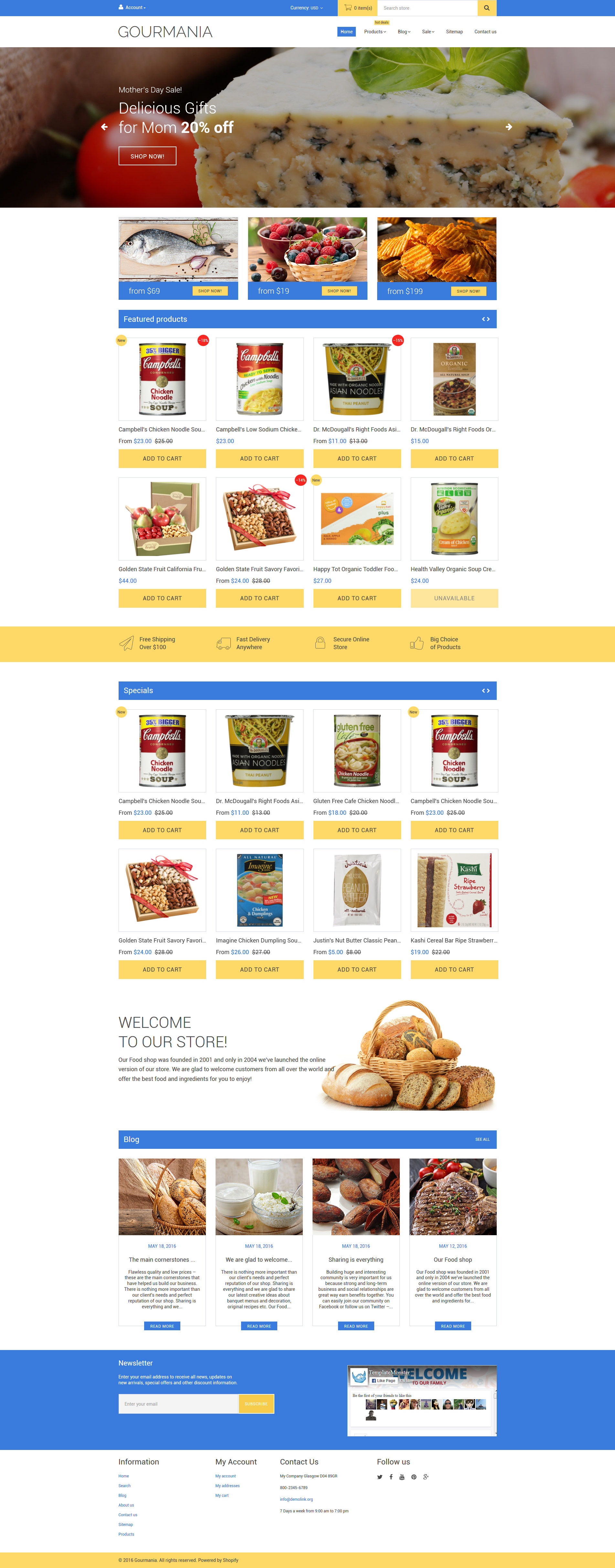 Gourmania Shopify Theme