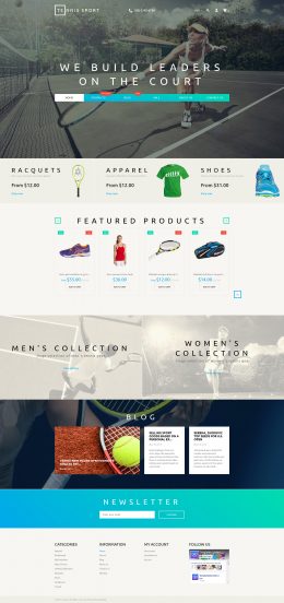 Tennis Sport - Sport Clothes & Tennis Supplies Shopify Theme