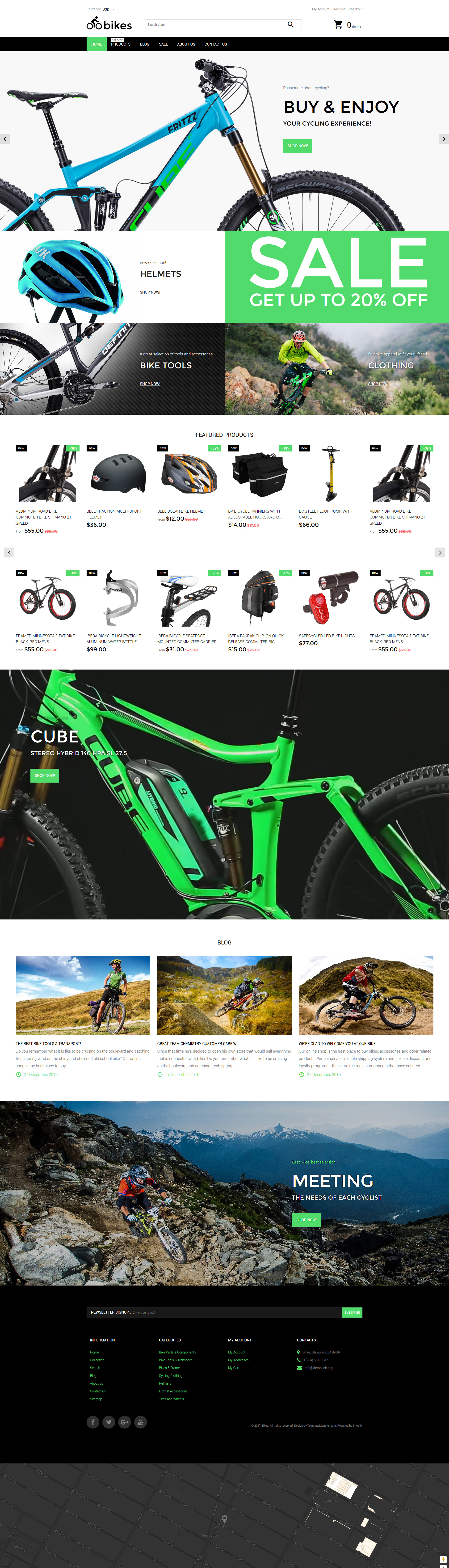 Bike Shop Template Responsive Shopify Theme