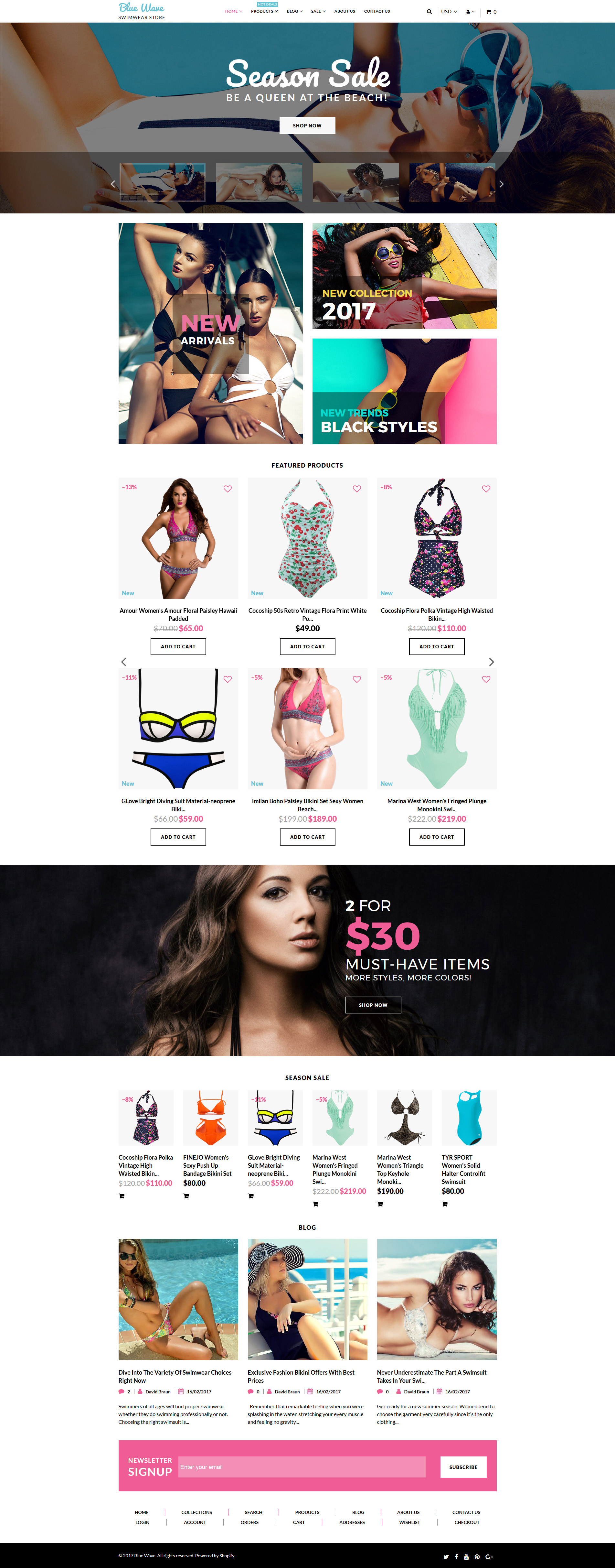 Swimwear Template Responsive Shopify Theme