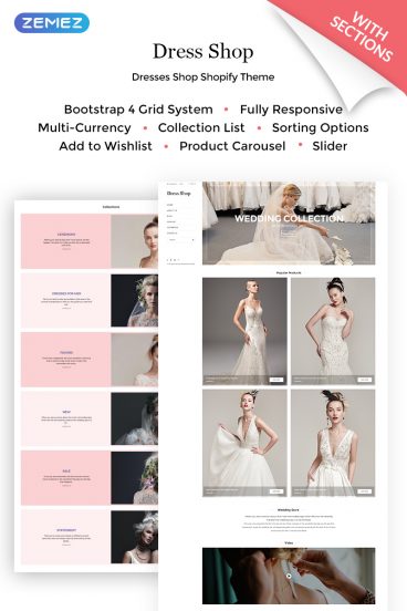 Dress Shop - Sophisticated Wedding Dress Online Shop Shopify Theme