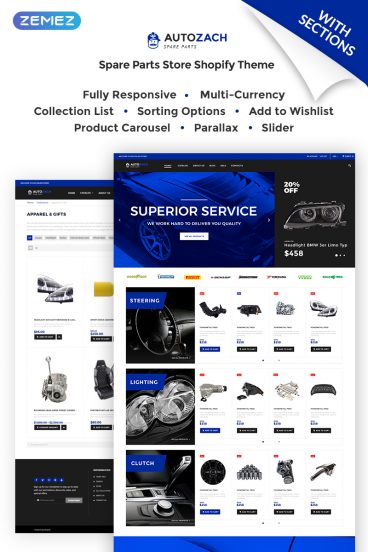 AutoZach - Auto Parts Shopify Theme