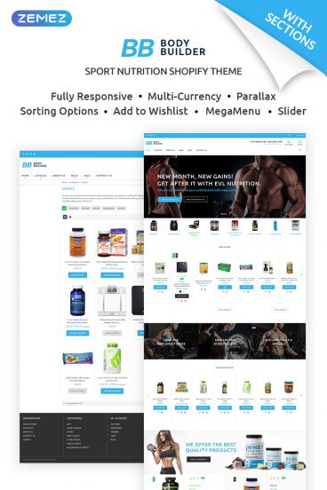 Body Builder - Sport Nutrition Shopify Theme