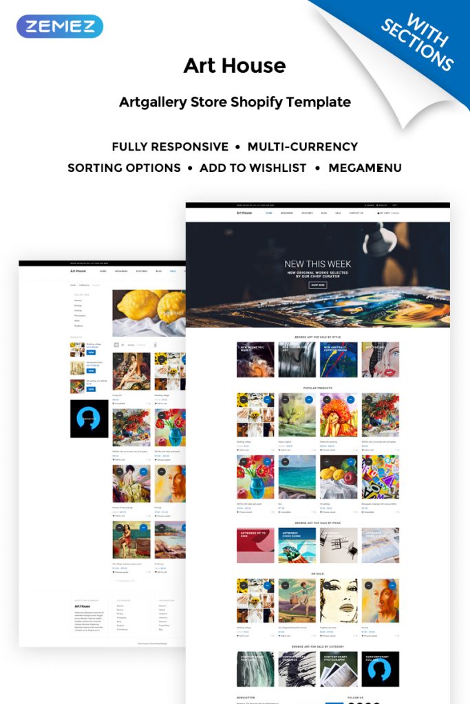 Art Gallery Templates Archives Zemez Shopify