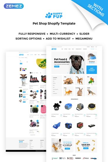 Happy Pup - Pet Shop Store Shopify Theme