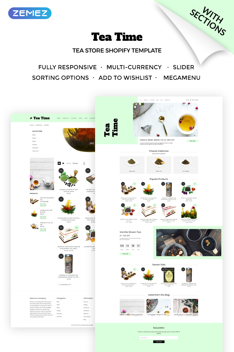 Tea Time – Sophisticated Online Tea Store Shopify Theme