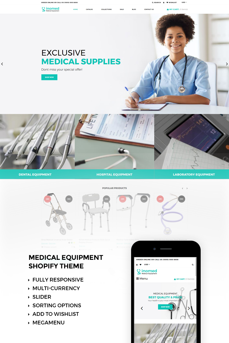 inomed – Clear Medical Equipment Online Store Shopify Theme