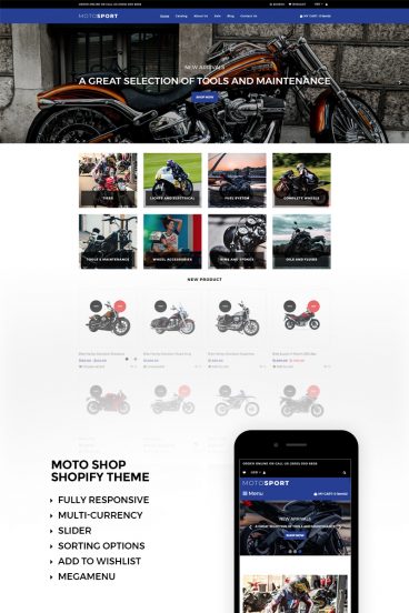 Motosport Responsive Shopify Theme