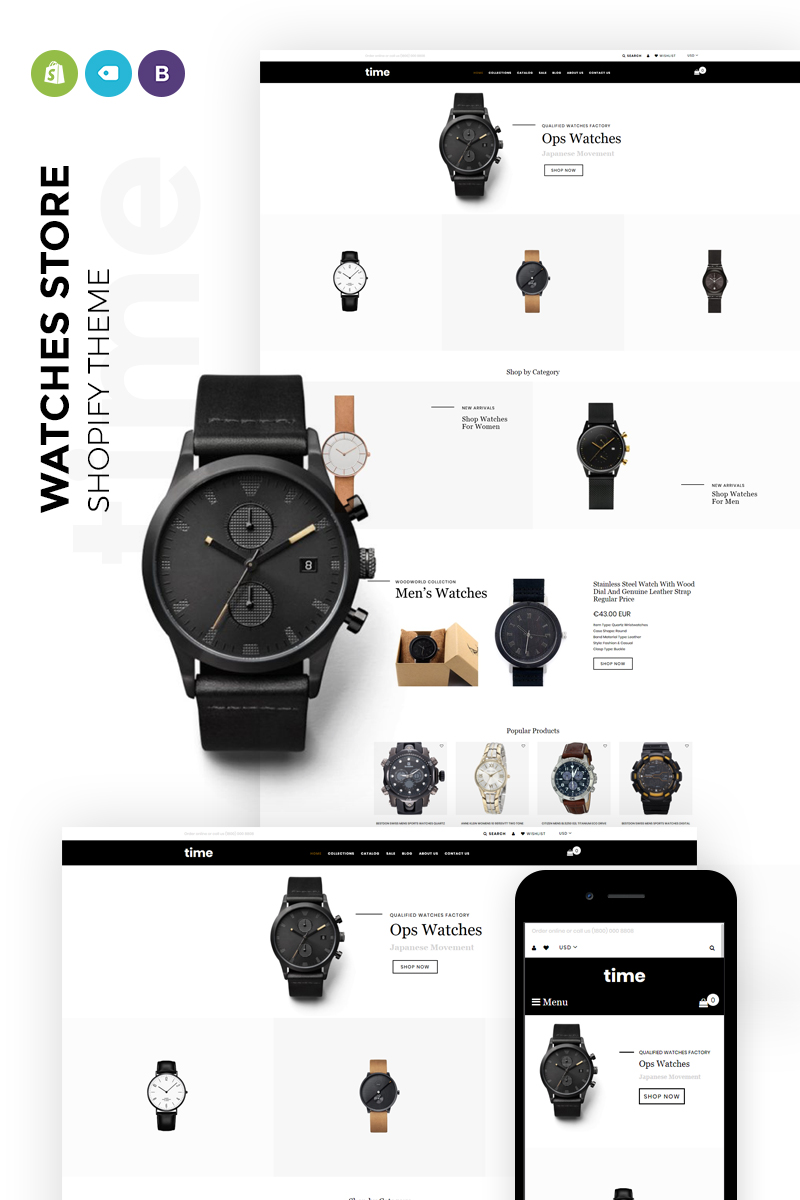 time – Laconic Clock Store Shopify Theme