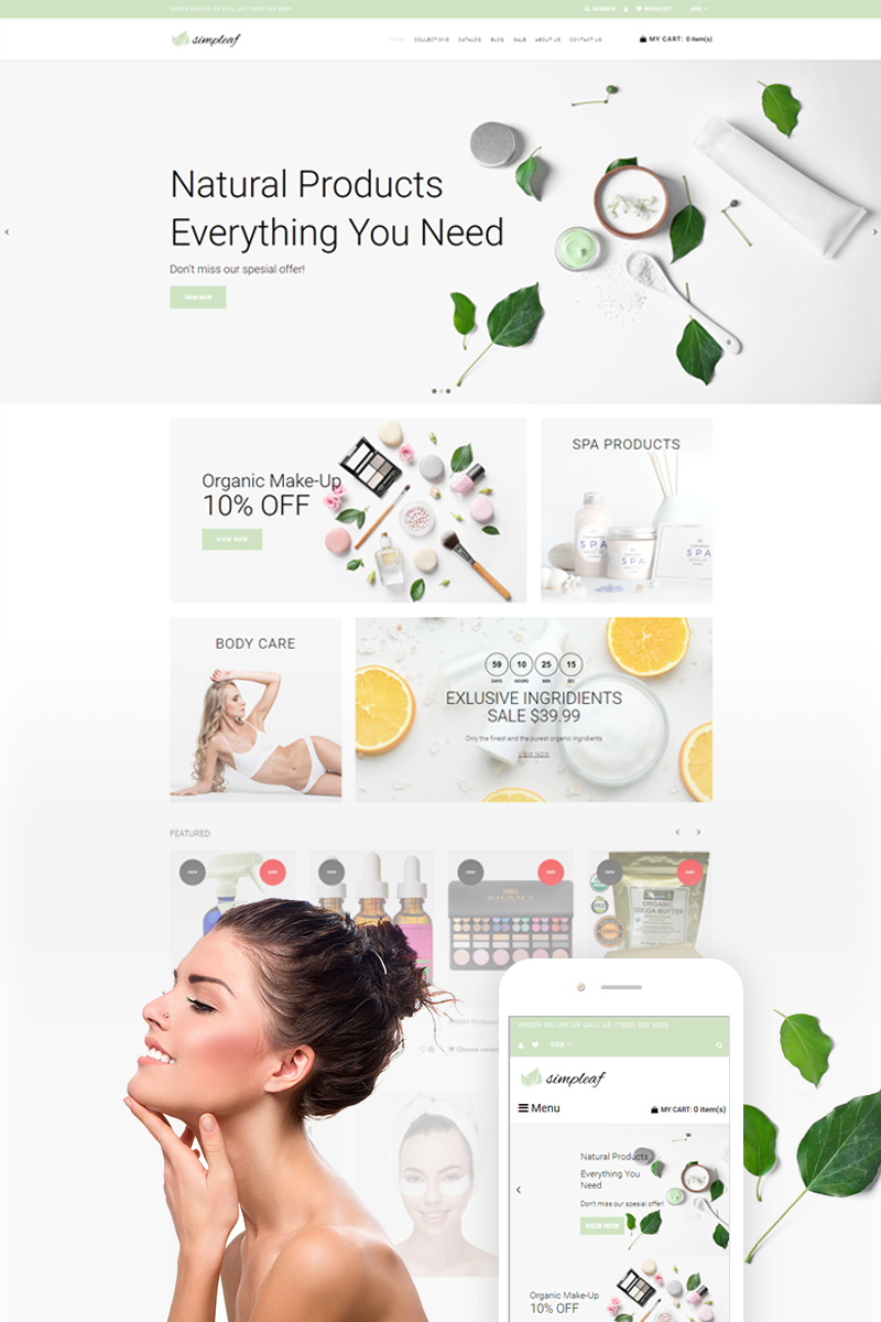 Simpleaf – Organic Cosmetics Store Shopify Theme