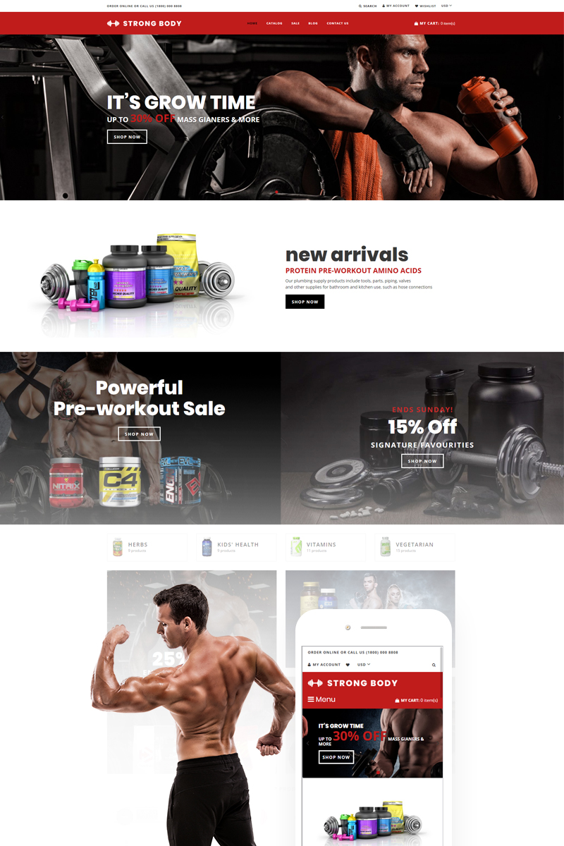 Strong Body – Sports Nutrition Shopify Theme