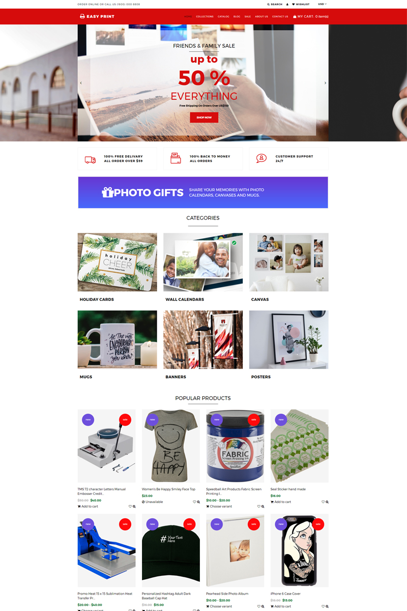 Easyprint – Print Multicurrency Simple Shopify Theme