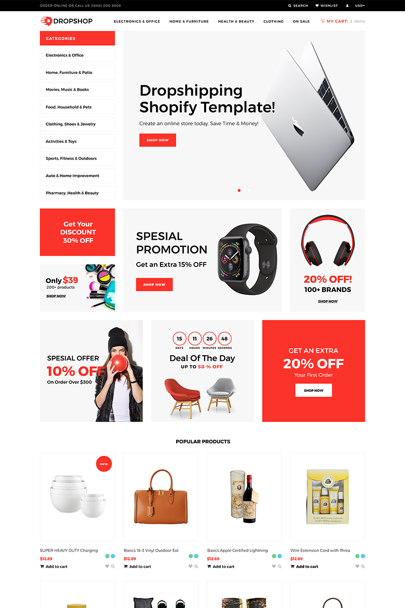 DropShop – Drop Shipping Store Modern Shopify Theme