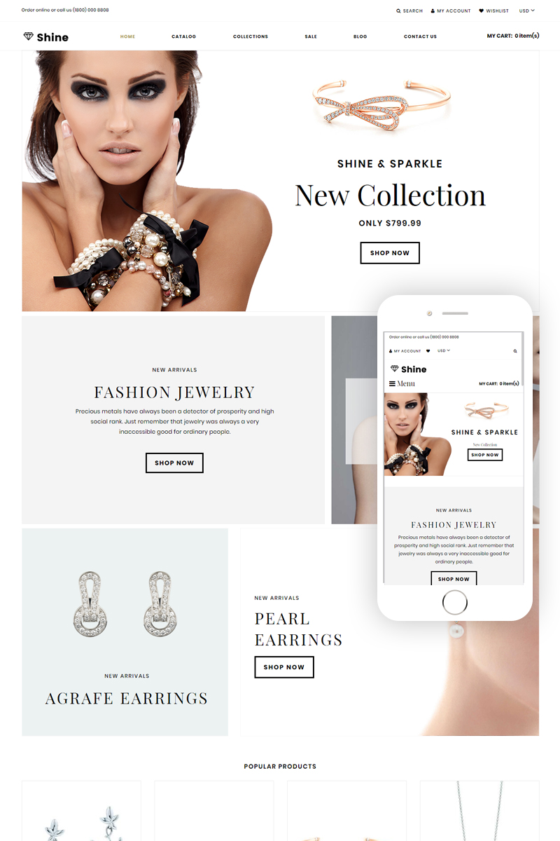 Shine & Sparkle – Jewelry Store Clean Shopify Theme