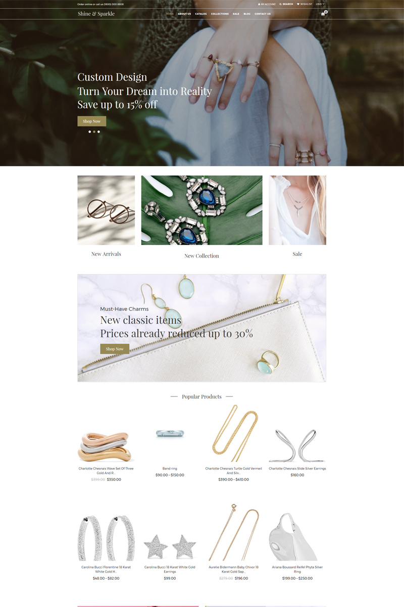 Shine & Sparkle – Jewelry Clean Shopify Theme