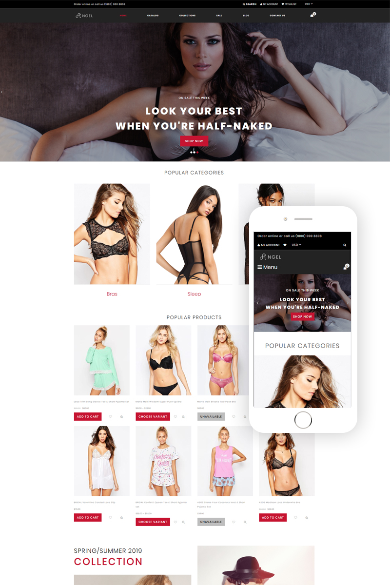 Angel – Lingerie Online Store Clean Shopify Theme